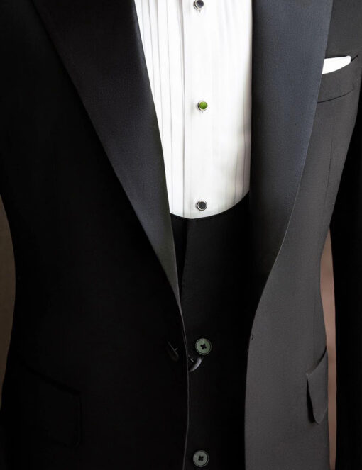 Áo vest chú rể màu đen tuxedo ve nhọn - Hình ảnh 4