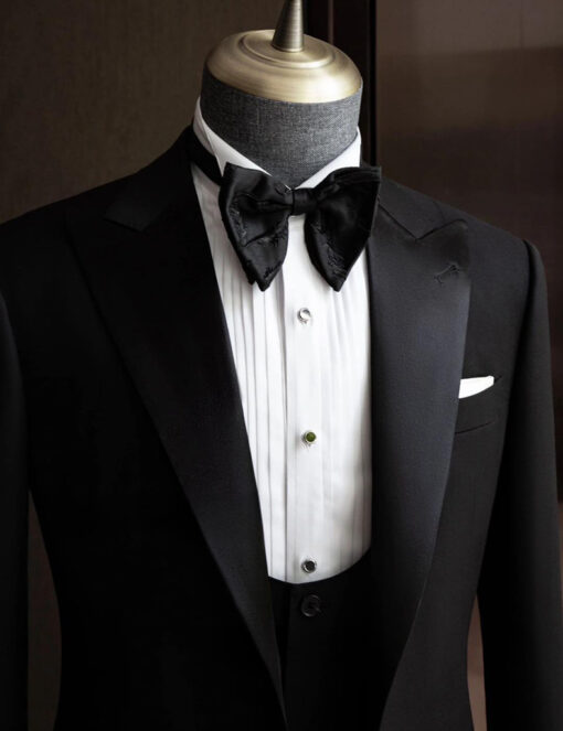 Áo vest chú rể màu đen tuxedo ve nhọn - Hình ảnh 3