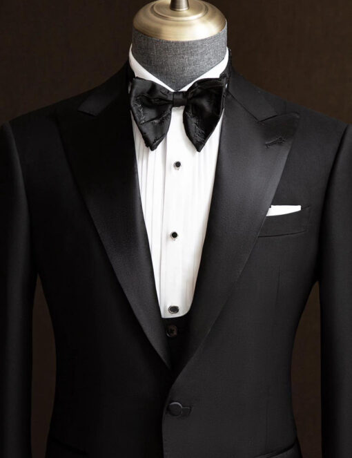 Áo vest chú rể màu đen tuxedo ve nhọn - Hình ảnh 2